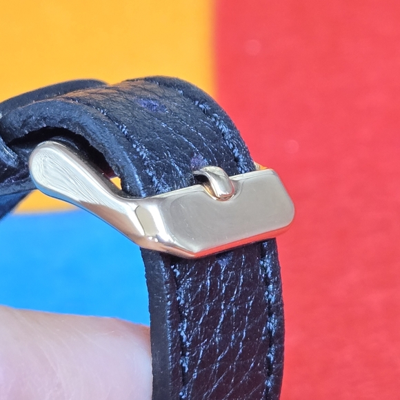 Bronze Milor Coppery Gold Tone Black Cowhide Leather Bracelet - Picture 5 of 7